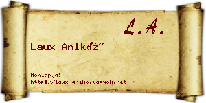 Laux Anikó névjegykártya